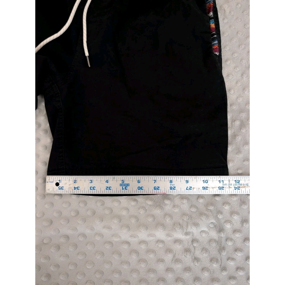 Wowie Casual Shorts Men's Large Black Aztec Tribal Trim Beach 7" Slim - Picture 7 of 14